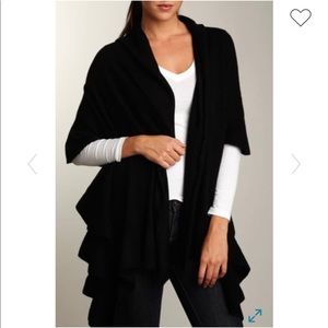 Ribbed Ruffle-Trim Merino Wool Shawl.